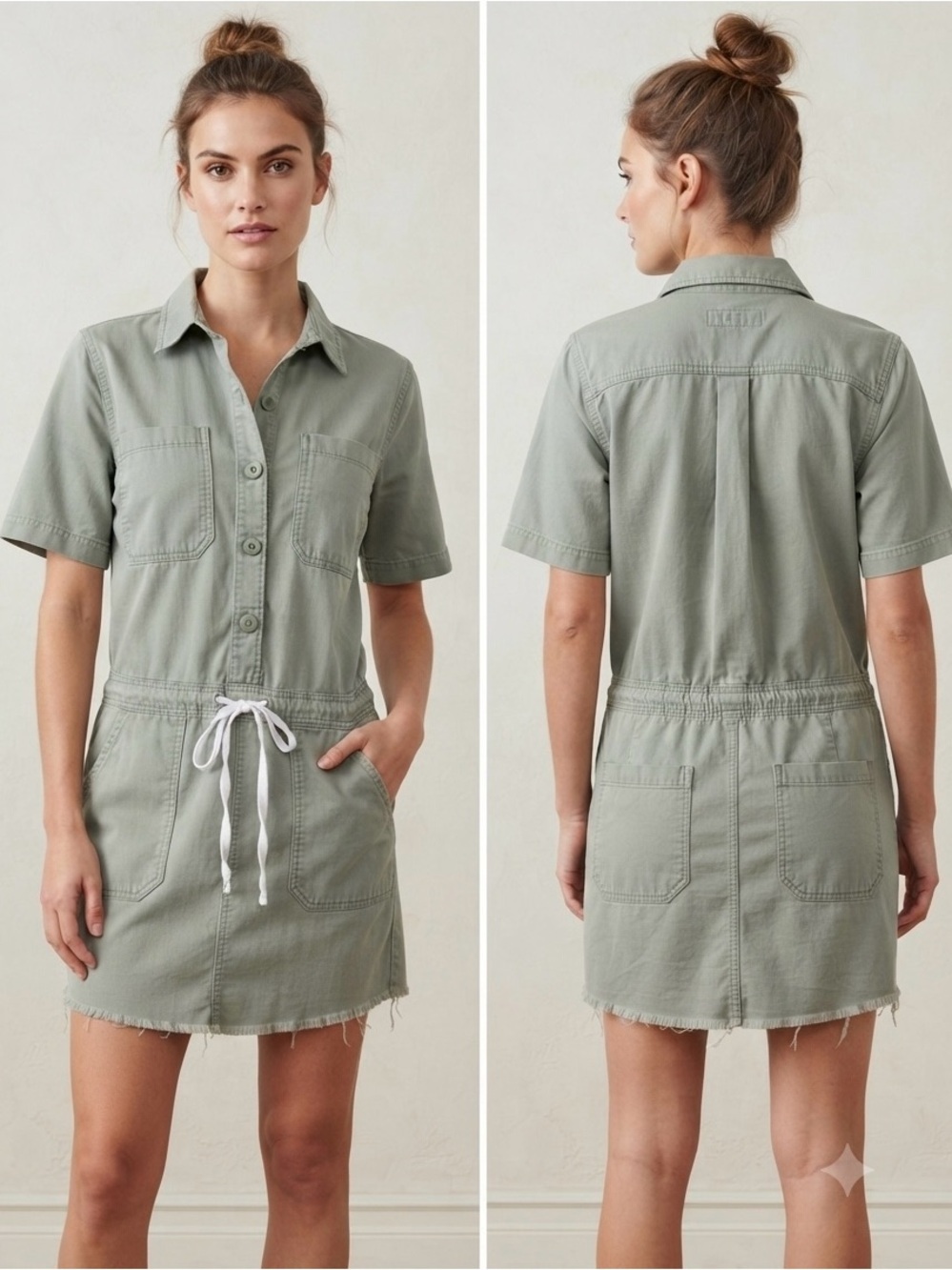 Lucky Brand Olive Green Denim mini dress